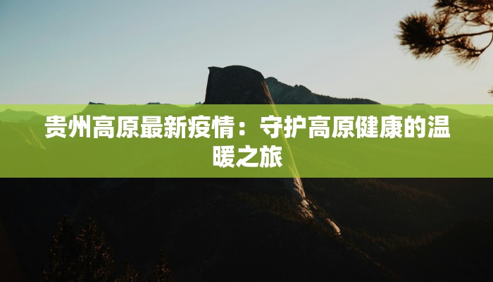 贵州高原最新疫情：守护高原健康的温暖之旅