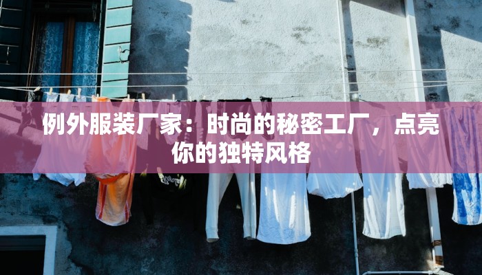 例外服装厂家：时尚的秘密工厂，点亮你的独特风格