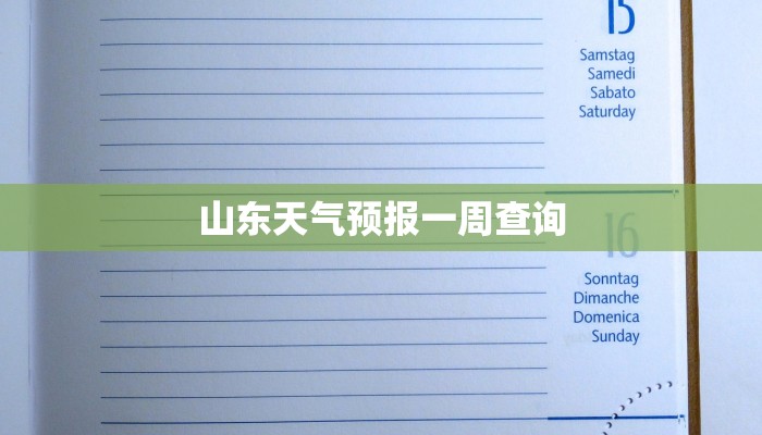 山东天气预报一周查询