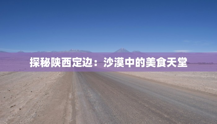 探秘陕西定边：沙漠中的美食天堂