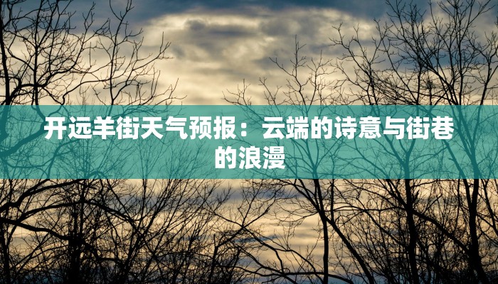 开远羊街天气预报:云端的诗意与街巷的浪漫 开远羊街天气预报:云端的诗意与街巷的浪漫